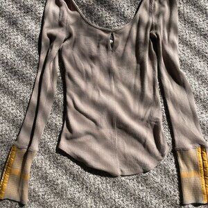 Free people scoopneck waffle top